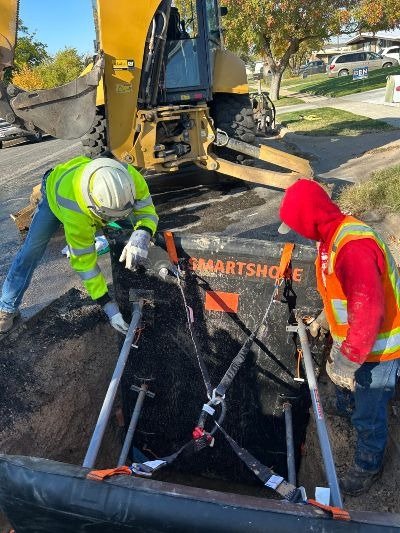 Thurgood Plumbing & HVAC crew on a sewer repair job in Clearfield, Utah